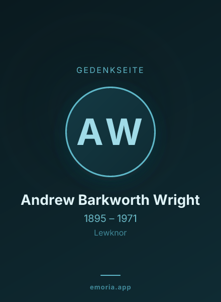 Gedenkportrait von Andrew Barkworth Wright