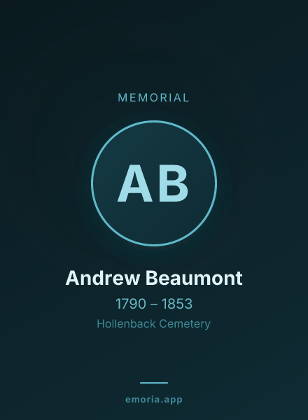Memorial portrait of Andrew Beaumont
