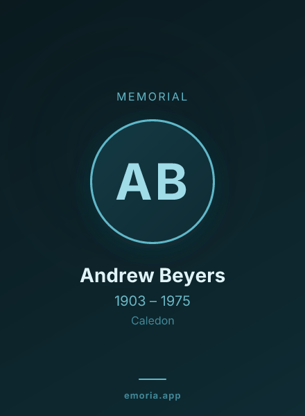 Memorial portrait of Andrew Beyers