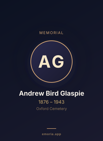 Memorial portrait of Andrew Bird Glaspie