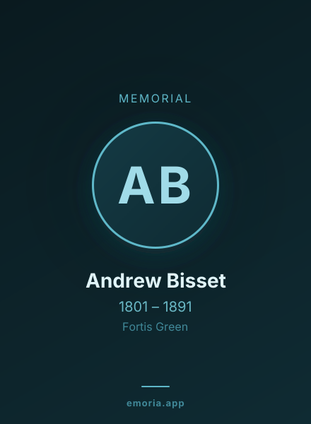 Memorial portrait of Andrew Bisset