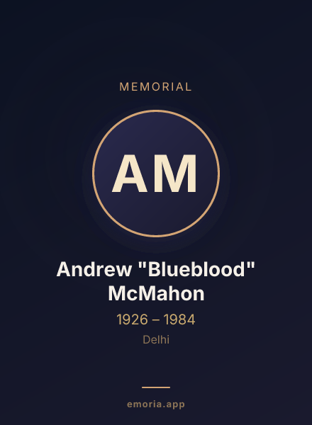 Memorial portrait of Andrew "Blueblood" McMahon