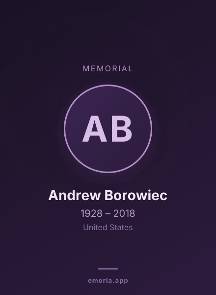 Memorial portrait of Andrew Borowiec