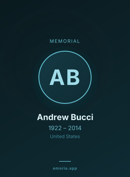 Memorial portrait of Andrew Bucci