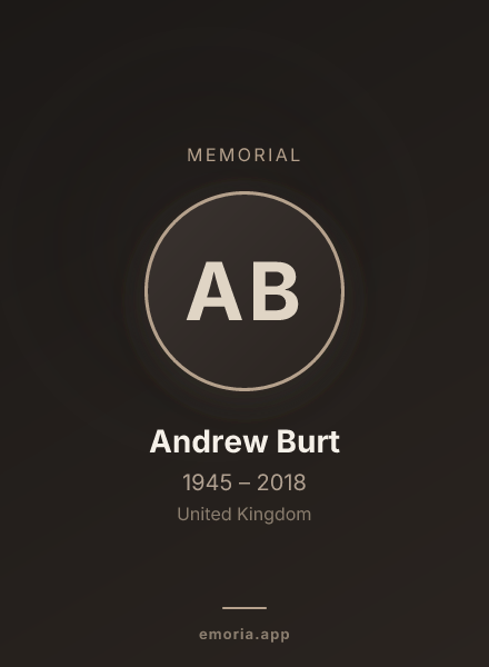 Memorial portrait of Andrew Burt