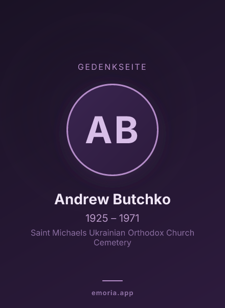 Gedenkportrait von Andrew Butchko