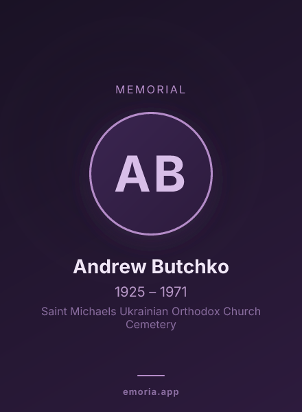 Memorial portrait of Andrew Butchko