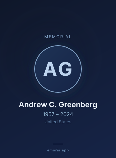 Memorial portrait of Andrew C. Greenberg