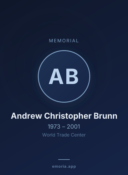 Memorial portrait of Andrew Christopher Brunn