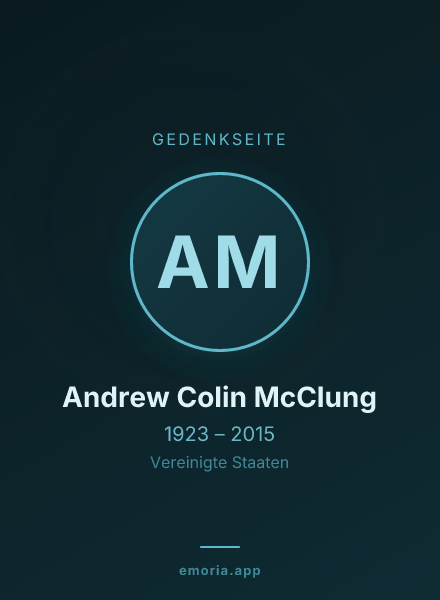 Gedenkportrait von Andrew Colin McClung
