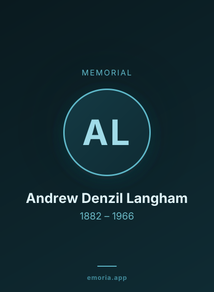 Memorial portrait of Andrew Denzil Langham