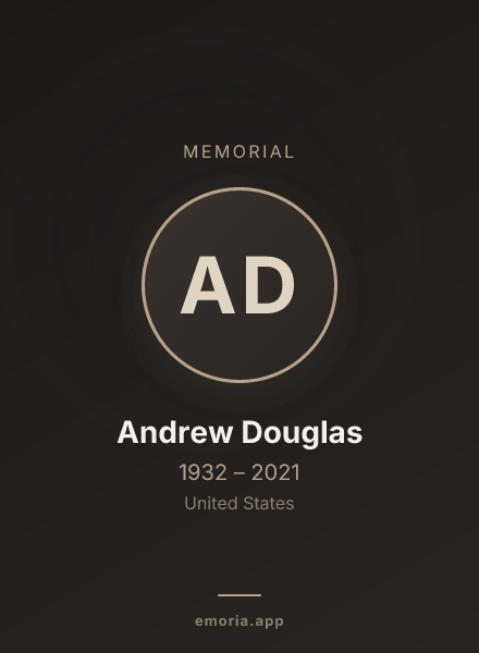 Memorial portrait of Andrew Douglas