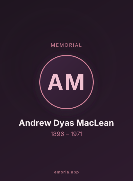 Memorial portrait of Andrew Dyas MacLean