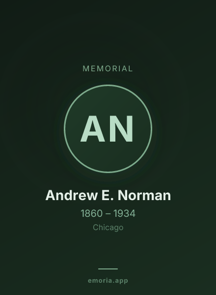 Memorial portrait of Andrew E. Norman