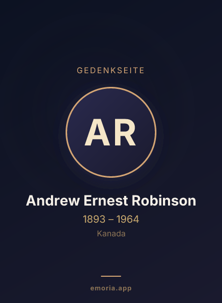 Gedenkportrait von Andrew Ernest Robinson