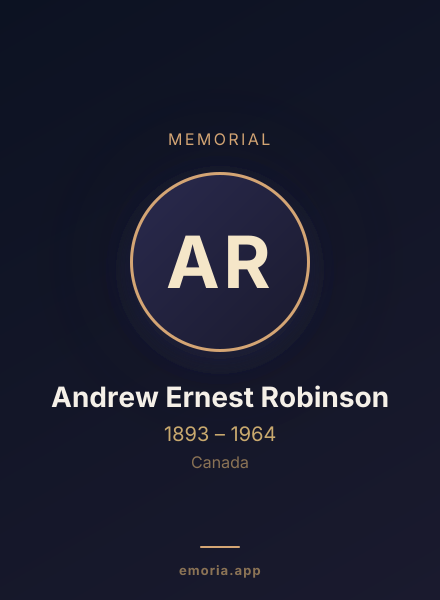 Memorial portrait of Andrew Ernest Robinson