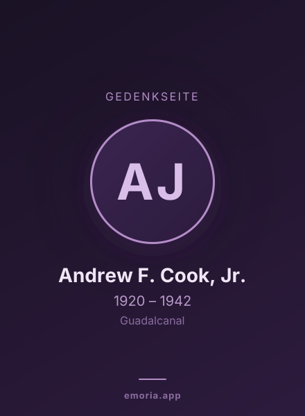 Gedenkportrait von Andrew F. Cook, Jr.