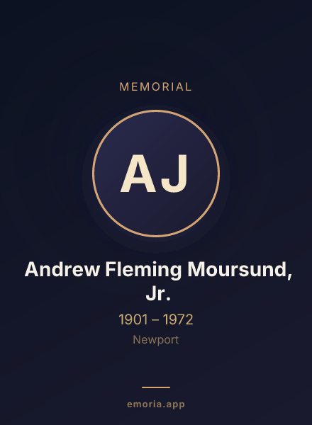 Memorial portrait of Andrew Fleming Moursund, Jr.