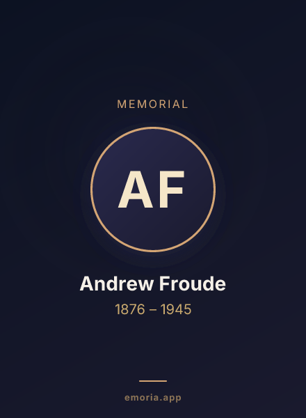 Memorial portrait of Andrew Froude