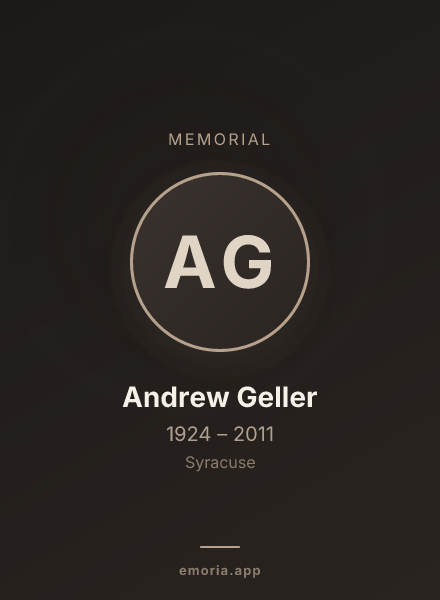 Memorial portrait of Andrew Geller