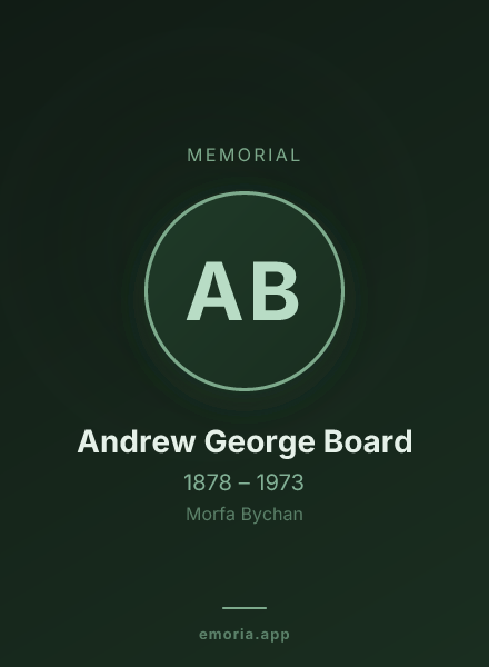 Memorial portrait of Andrew George Board