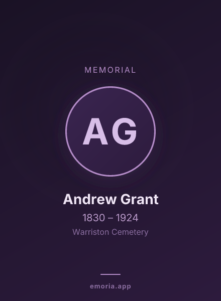 Memorial portrait of Andrew Grant