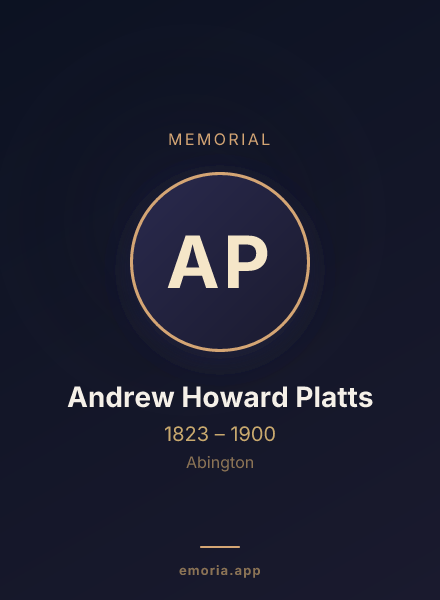 Memorial portrait of Andrew Howard Platts