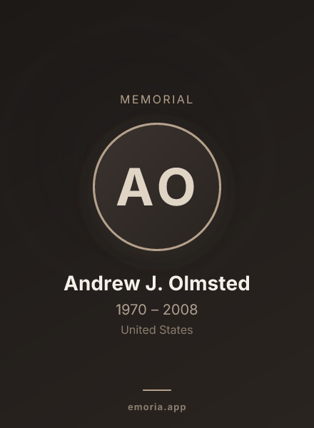 Memorial portrait of Andrew J. Olmsted