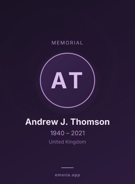 Memorial portrait of Andrew J. Thomson