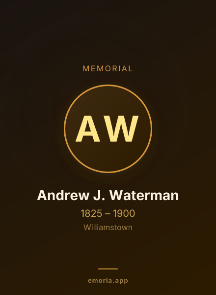 Memorial portrait of Andrew J. Waterman