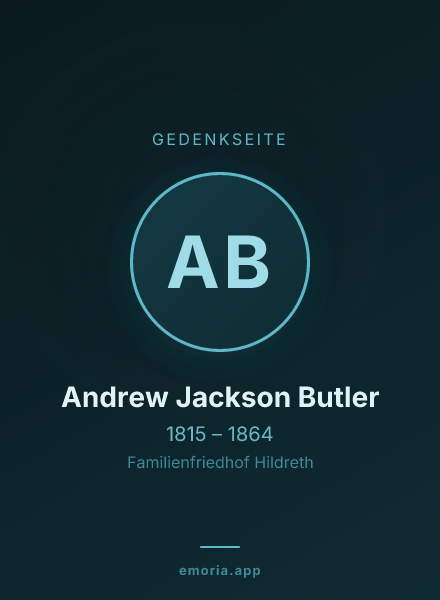 Gedenkportrait von Andrew Jackson Butler