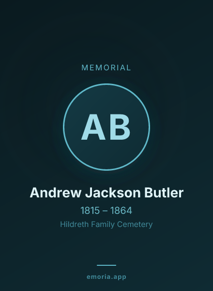 Memorial portrait of Andrew Jackson Butler