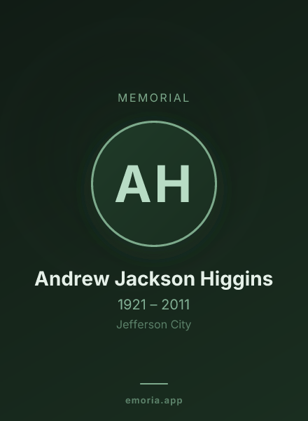 Memorial portrait of Andrew Jackson Higgins
