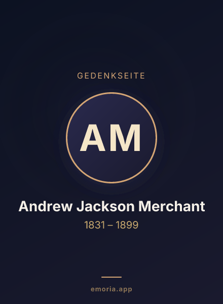 Gedenkportrait von Andrew Jackson Merchant