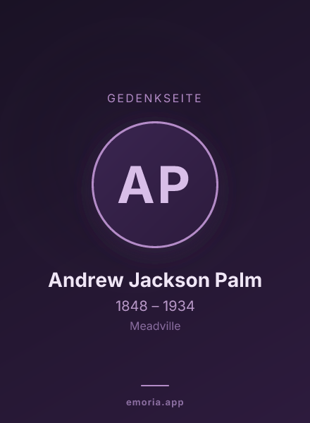 Gedenkportrait von Andrew Jackson Palm