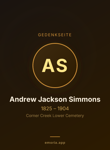 Gedenkportrait von Andrew Jackson Simmons