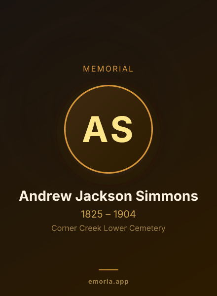 Memorial portrait of Andrew Jackson Simmons