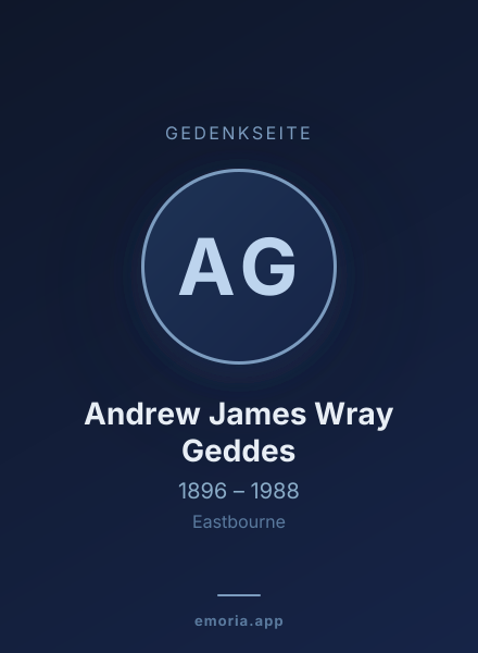 Gedenkportrait von Andrew James Wray Geddes