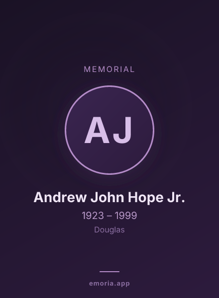 Memorial portrait of Andrew John Hope Jr.