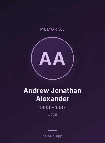 Memorial portrait of Andrew Jonathan Alexander
