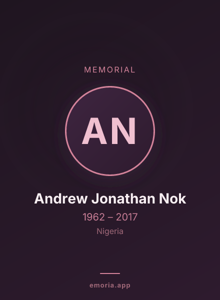 Memorial portrait of Andrew Jonathan Nok