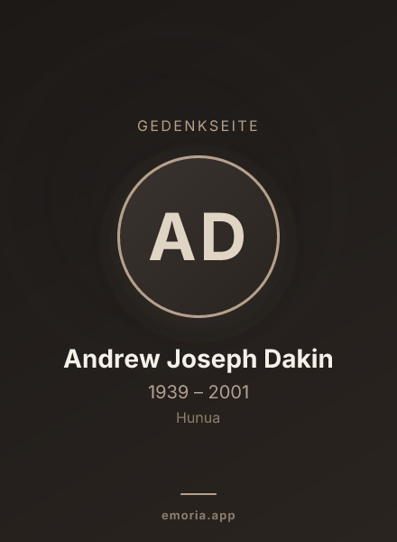 Gedenkportrait von Andrew Joseph Dakin