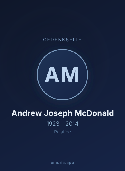 Gedenkportrait von Andrew Joseph McDonald