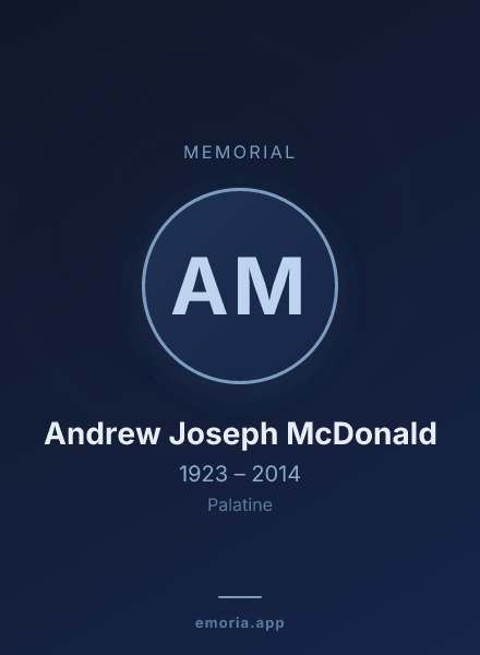 Memorial portrait of Andrew Joseph McDonald