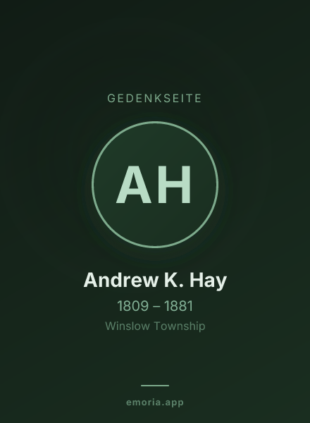 Gedenkportrait von Andrew K. Hay