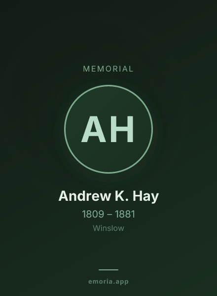 Memorial portrait of Andrew K. Hay