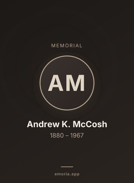 Memorial portrait of Andrew K. McCosh
