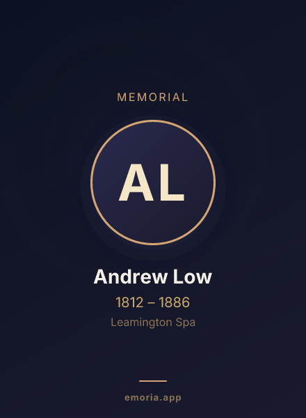 Memorial portrait of Andrew Low