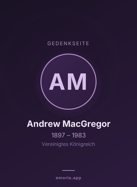 Gedenkportrait von Andrew MacGregor