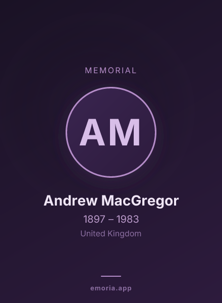 Memorial portrait of Andrew MacGregor